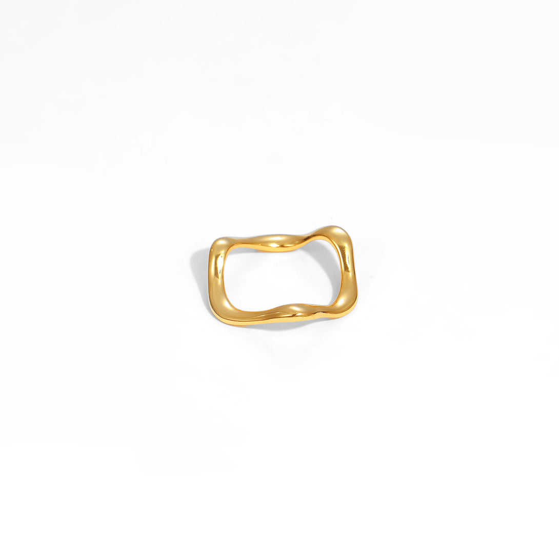 Lovcia Irregular Wave 925 Sterling Ring Gold Adjustable-Rings-Us 8-Yellow Gold-