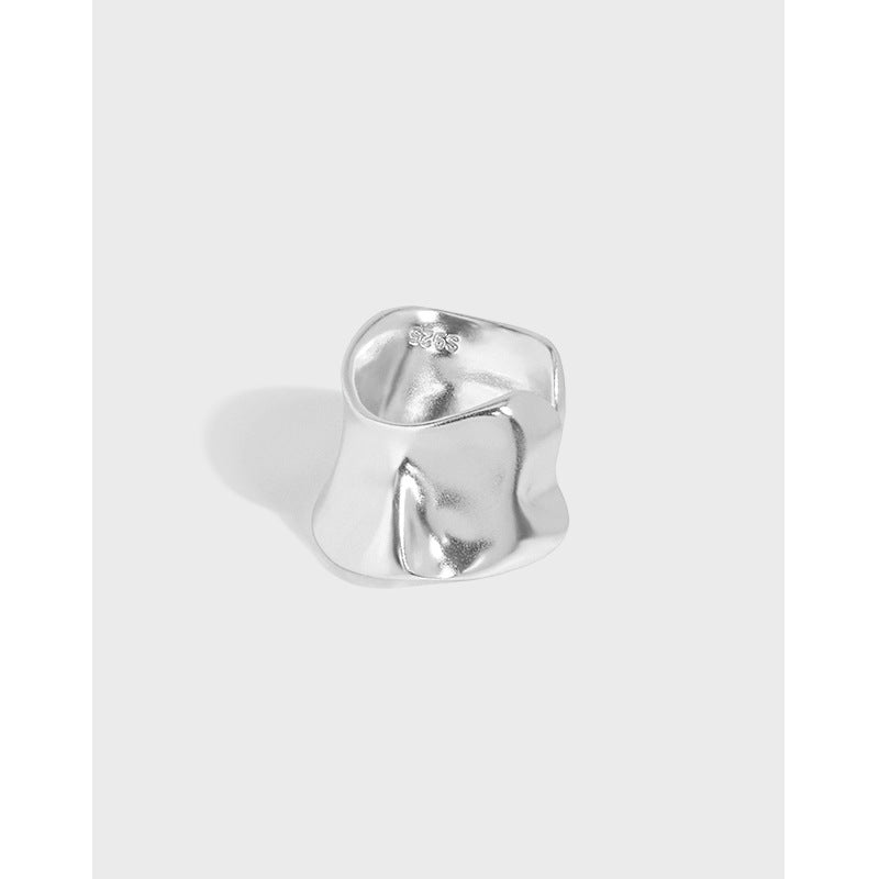 Lovcia Irregular Wide 925 Silver Earring 9mm Gold Single-Earrings-Yellow Gold (Single)-
