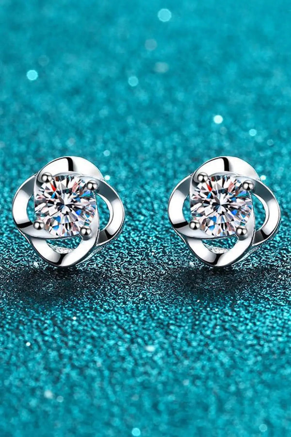 Lovcia It's Your Day Moissanite Rhodium-Plated Stud Earrings-Earrings-Silver-One Size-Silver