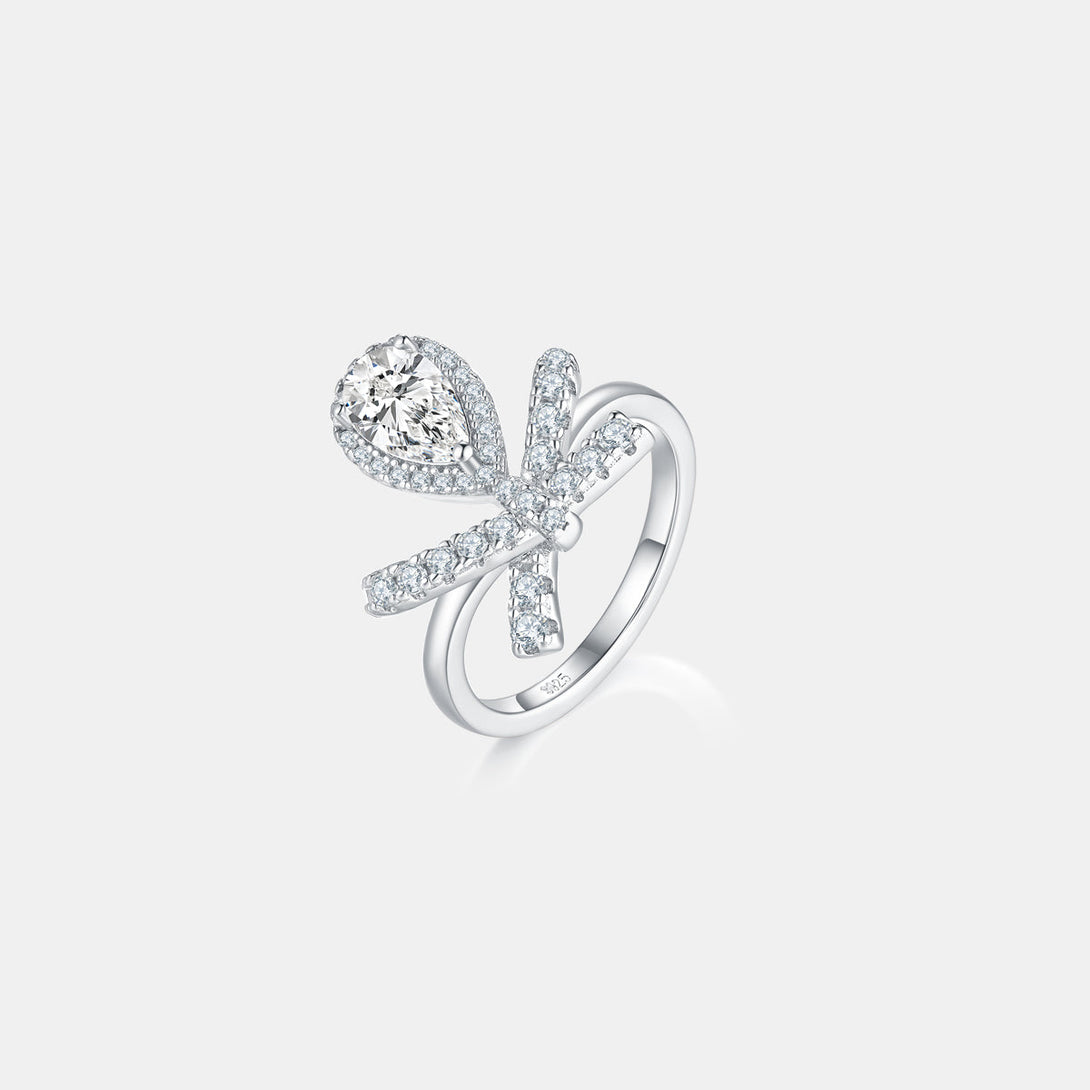 Lovcia Jewellery 1 Carat Moissanite and Zircon 925 Sterling Silver Engagement Ring for Women-Rings-Silver-5-Silver