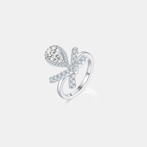 Lovcia Jewellery 1 Carat Moissanite and Zircon 925 Sterling Silver Engagement Ring for Women-Rings-Silver-5-Silver