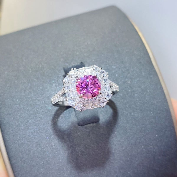 Lovcia Jewellery 1 Carat Moissanite and Zircon 925 Sterling Silver Fashion Ring for Women-Rings-Silver-5-Silver