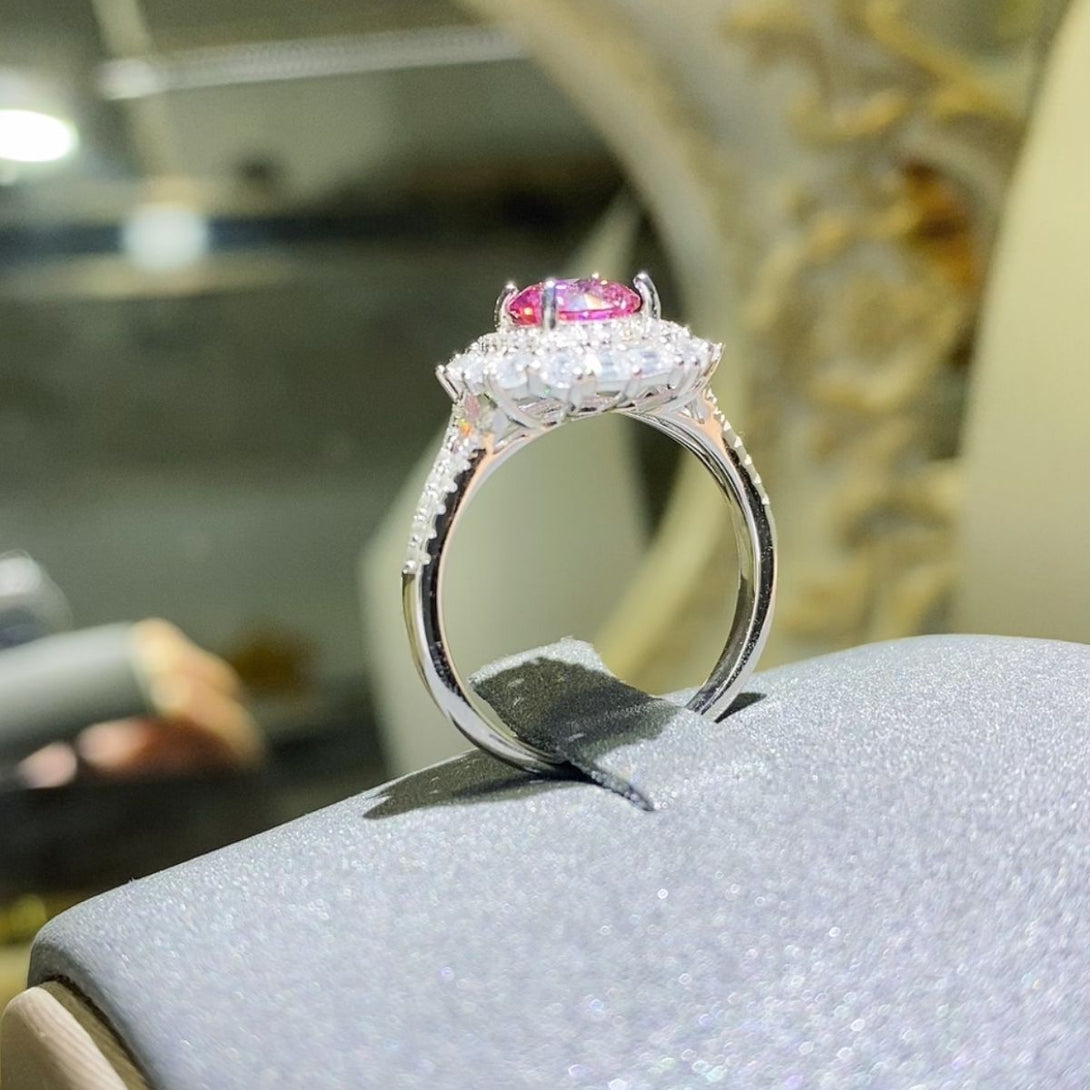 Lovcia Jewellery 1 Carat Moissanite and Zircon 925 Sterling Silver Fashion Ring for Women-Rings-Silver-5-Silver