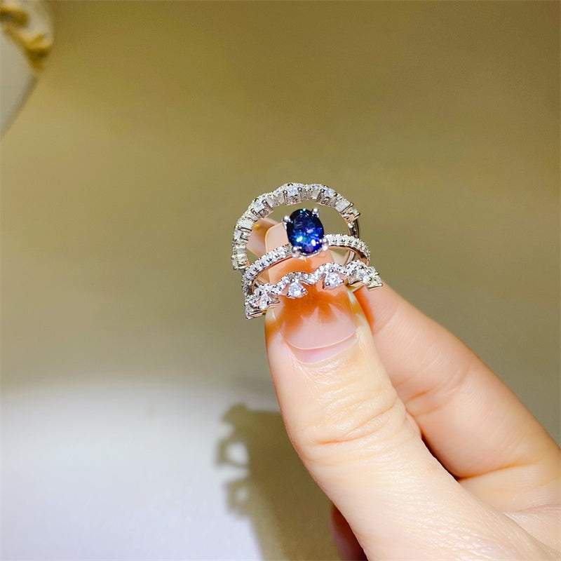 Lovcia Jewellery 1 Carat Moissanite Ring in 925 Sterling Silver with Certificate for Women-Rings-Silver-5-Silver