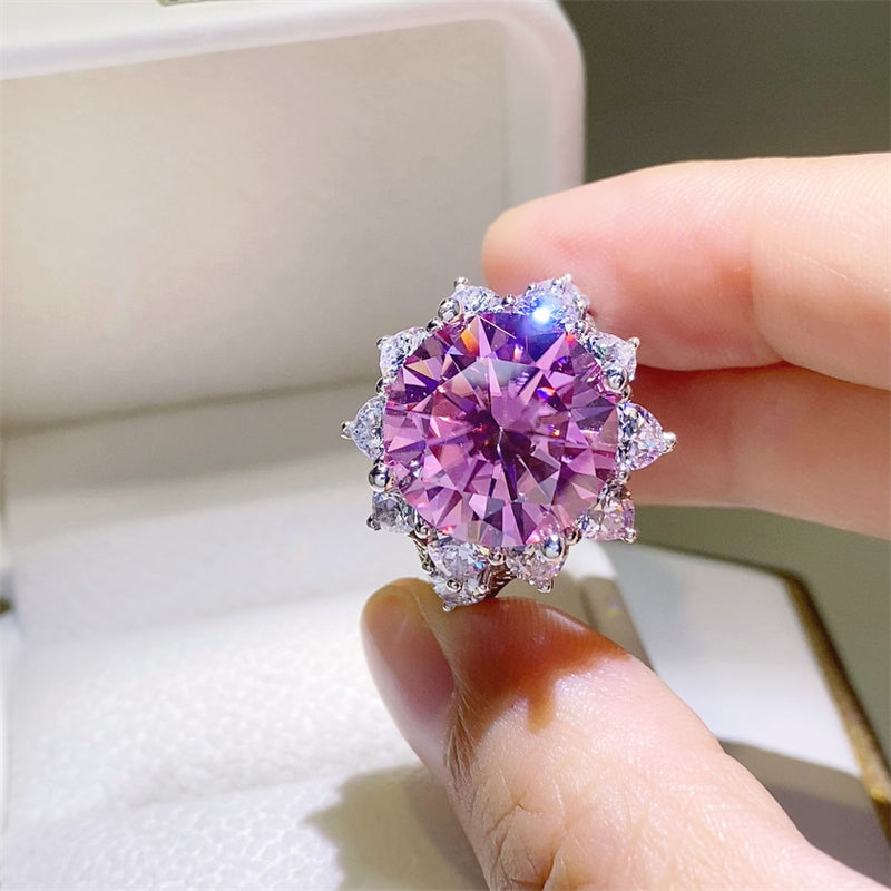 Lovcia Jewellery 10 Carat Moissanite and Zircon 925 Silver Ring for Women-Rings-Silver-5-Silver