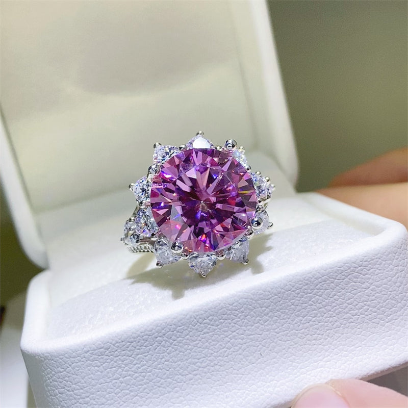 Lovcia Jewellery 10 Carat Moissanite and Zircon 925 Silver Ring for Women-Rings-Silver-5-Silver