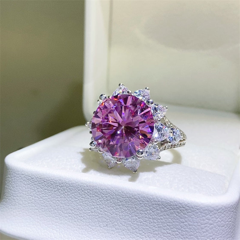 Lovcia Jewellery 10 Carat Moissanite and Zircon 925 Silver Ring for Women-Rings-Silver-5-Silver
