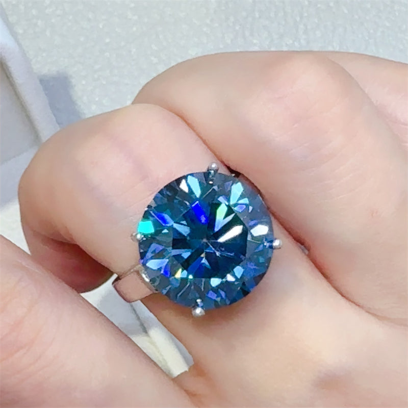 Lovcia Jewellery 10 Carat Moissanite Engagement Ring in 925 Sterling Silver for Women-Rings-Silver-5-Silver