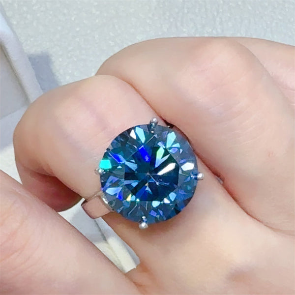 Lovcia Jewellery 10 Carat Moissanite Engagement Ring in 925 Sterling Silver for Women-Rings-Silver-5-Silver