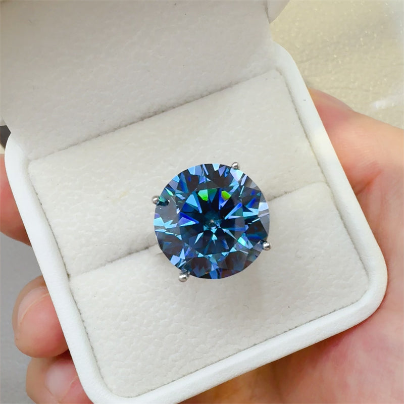 Lovcia Jewellery 10 Carat Moissanite Engagement Ring in 925 Sterling Silver for Women-Rings-Silver-5-Silver