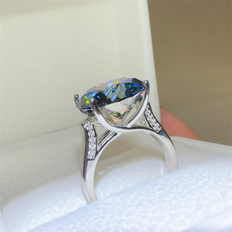 Lovcia Jewellery 10 Carat Moissanite Engagement Ring in 925 Sterling Silver for Women-Rings-Silver-5-Silver