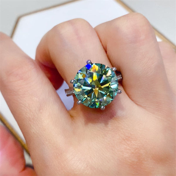 Lovcia Jewellery 10-Carat Moissanite Ring in Platinum-Plated 925 Sterling Silver for Women-Rings-Silver-5-Silver