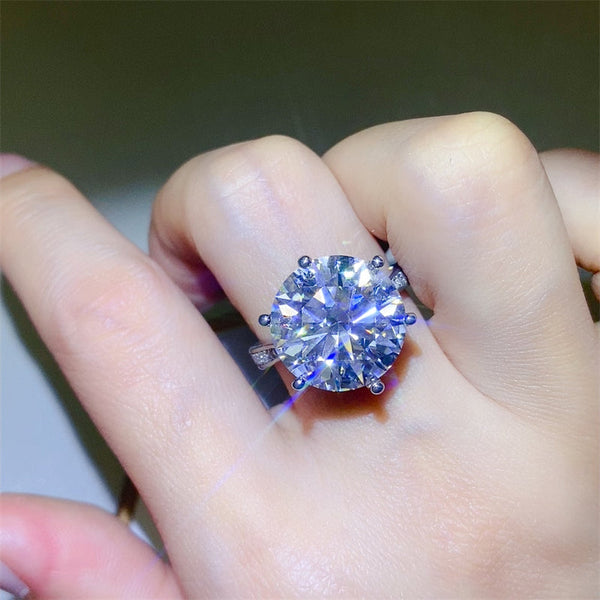 Lovcia Jewellery 10 Carat Moissanite Ring in Platinum-Plated 925 Sterling Silver for Women-Rings-Silver-5-Silver