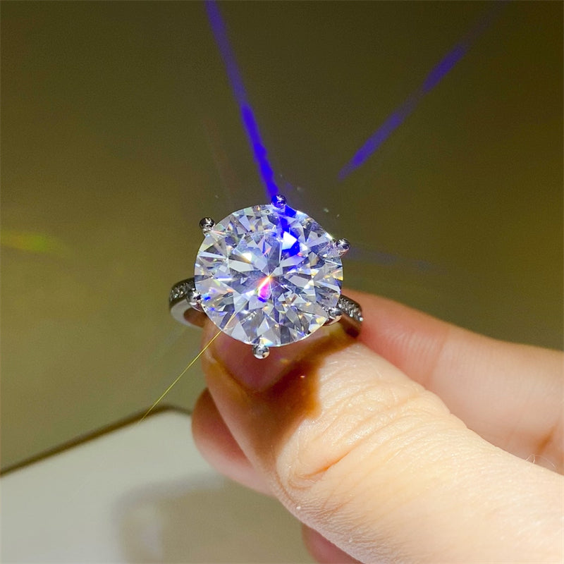 Lovcia Jewellery 10 Carat Moissanite Ring in Platinum-Plated 925 Sterling Silver for Women-Rings-Silver-5-Silver