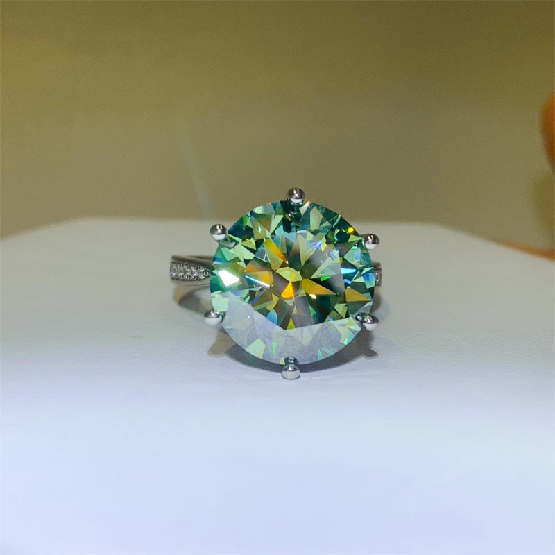 Lovcia Jewellery 10-Carat Moissanite Ring in Platinum-Plated 925 Sterling Silver for Women-Rings-Silver-5-Silver