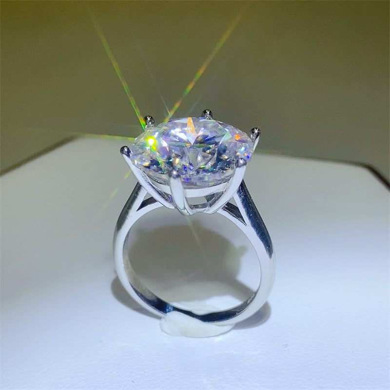 Lovcia Jewellery 10 Carat Moissanite Ring in Platinum-Plated 925 Sterling Silver for Women-Rings-Silver-5-Silver