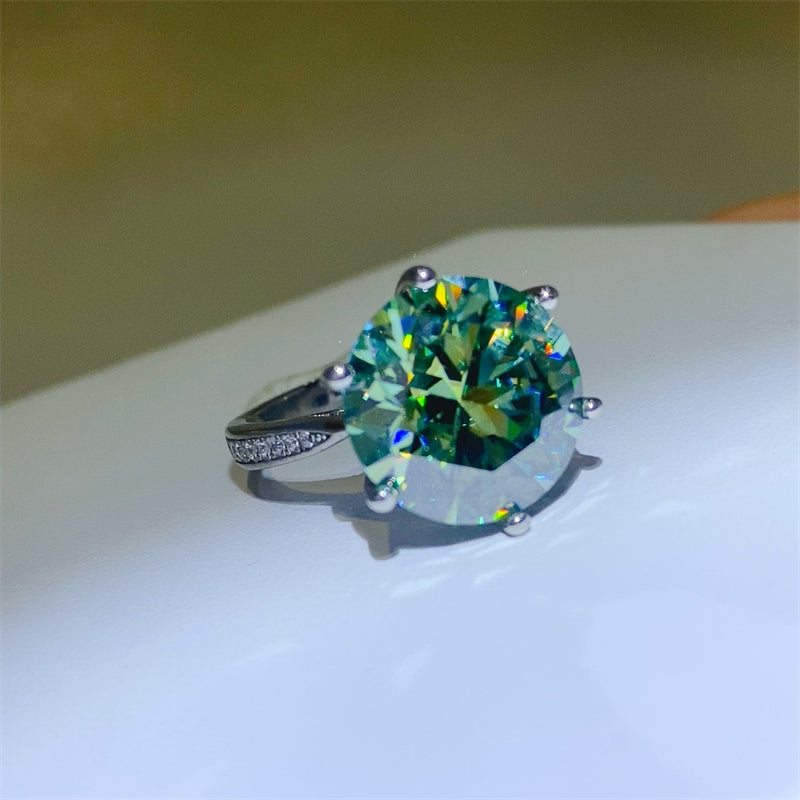 Lovcia Jewellery 10-Carat Moissanite Ring in Platinum-Plated 925 Sterling Silver for Women-Rings-Silver-5-Silver