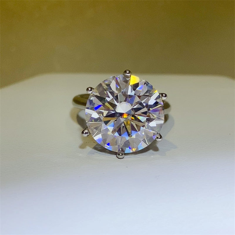 Lovcia Jewellery 10 Carat Moissanite Ring in Platinum-Plated 925 Sterling Silver for Women-Rings-Silver-5-Silver