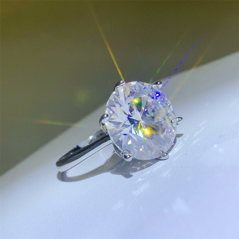 Lovcia Jewellery 10 Carat Moissanite Ring in Platinum-Plated 925 Sterling Silver for Women-Rings-Silver-5-Silver
