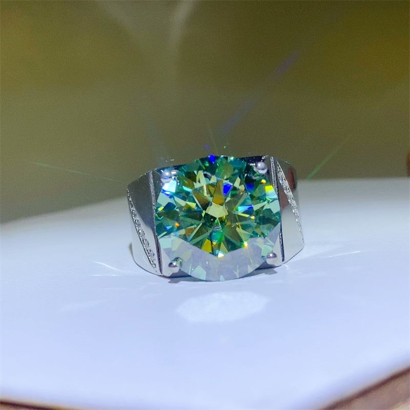 Lovcia Jewellery 10 Carat Moissanite Signet Ring in 925 Sterling Silver for Women-Rings-Silver-5-Silver