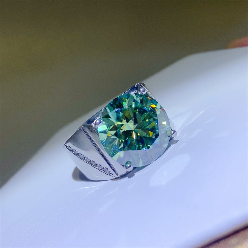 Lovcia Jewellery 10 Carat Moissanite Signet Ring in 925 Sterling Silver for Women-Rings-Silver-5-Silver