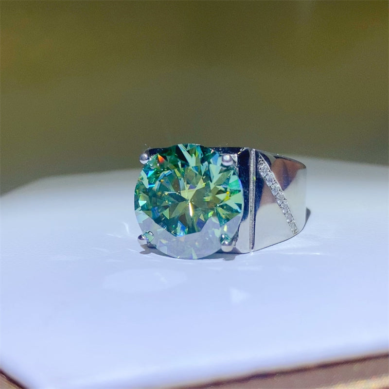 Lovcia Jewellery 10 Carat Moissanite Signet Ring in 925 Sterling Silver for Women-Rings-Silver-5-Silver