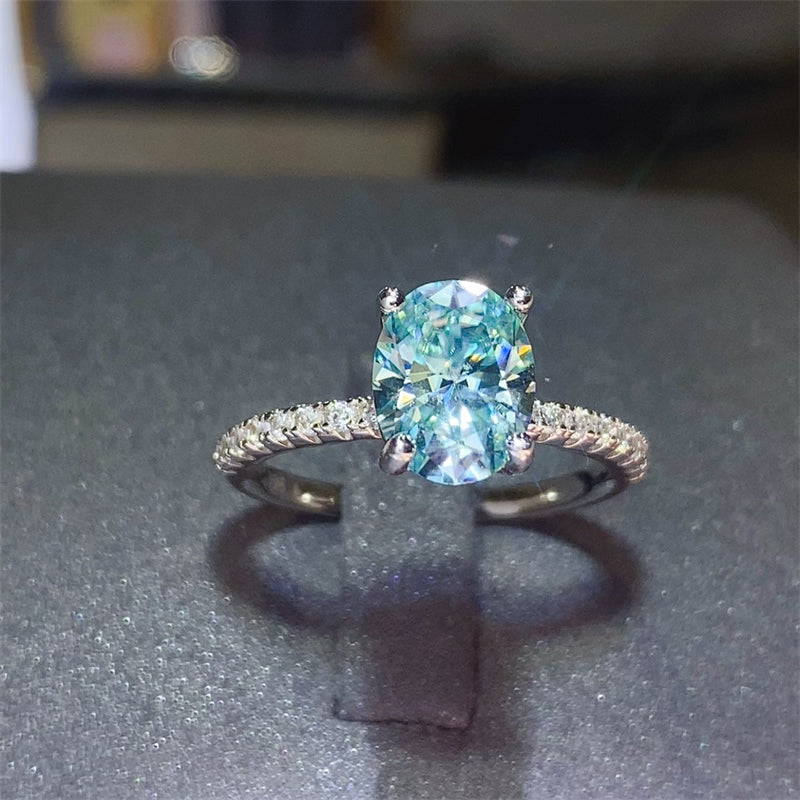 Lovcia Jewellery 2 Carat Moissanite and Zircon Sterling Silver Ring in 925 Silver for Women-Rings-Silver-5-Silver