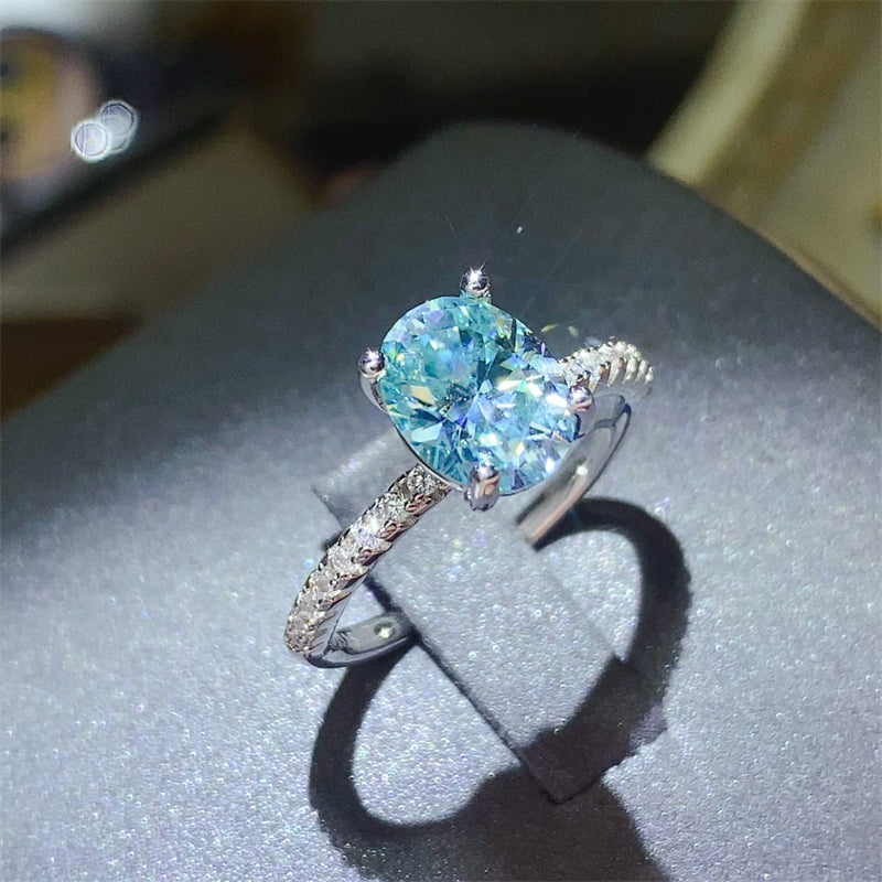 Lovcia Jewellery 2 Carat Moissanite and Zircon Sterling Silver Ring in 925 Silver for Women-Rings-Silver-5-Silver