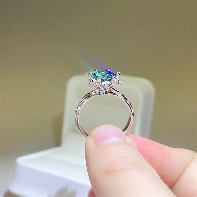 Lovcia Jewellery 2 Carat Moissanite Ring in 925 Sterling Silver for Women-Rings-Silver-5-Silver
