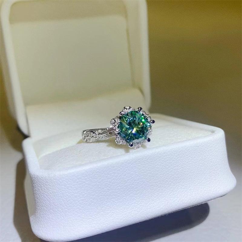 Lovcia Jewellery 2 Carat Moissanite Ring in 925 Sterling Silver for Women-Rings-Silver-5-Silver