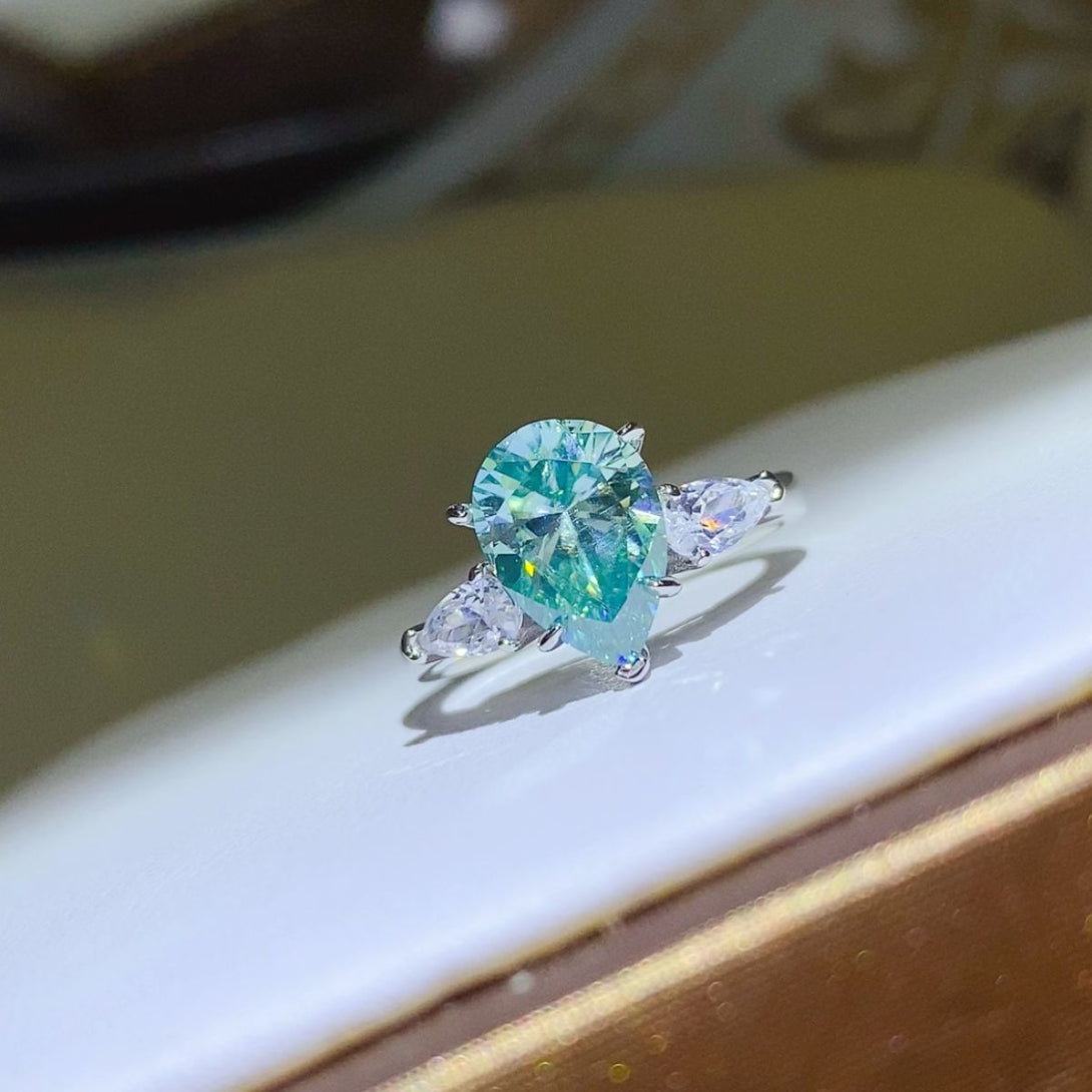 Lovcia Jewellery 2 Carat Moissanite Ring in 925 Sterling Silver with Warranty for Women-Rings-Silver-5-Silver