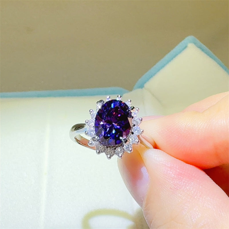 Lovcia Jewellery 2 Carat Oval Moissanite Ring in 925 Sterling Silver for Women-Rings-Silver-5-Silver