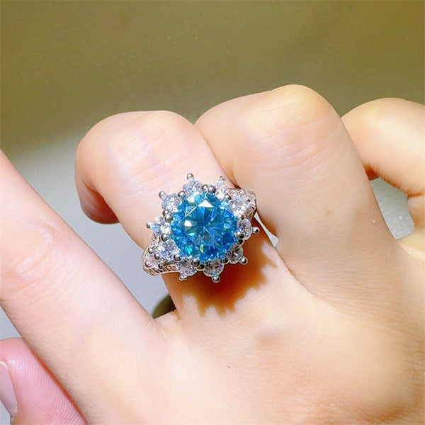 Lovcia Jewellery 3-Carat Brilliant Moissanite and Zircon Ring in 925 Sterling Silver for Women-Rings-Silver-5-Silver