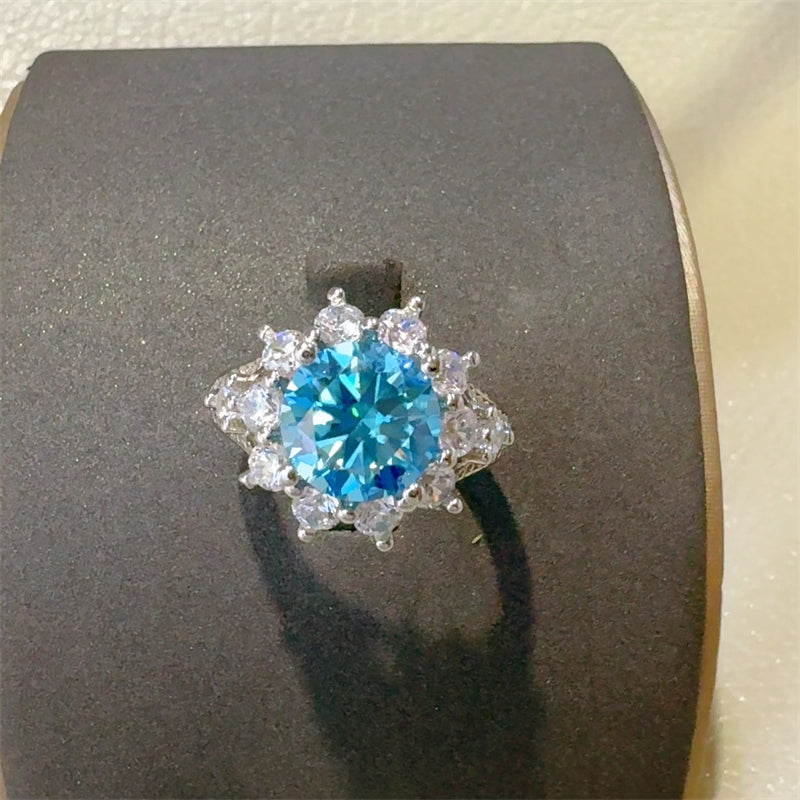 Lovcia Jewellery 3-Carat Brilliant Moissanite and Zircon Ring in 925 Sterling Silver for Women-Rings-Silver-5-Silver