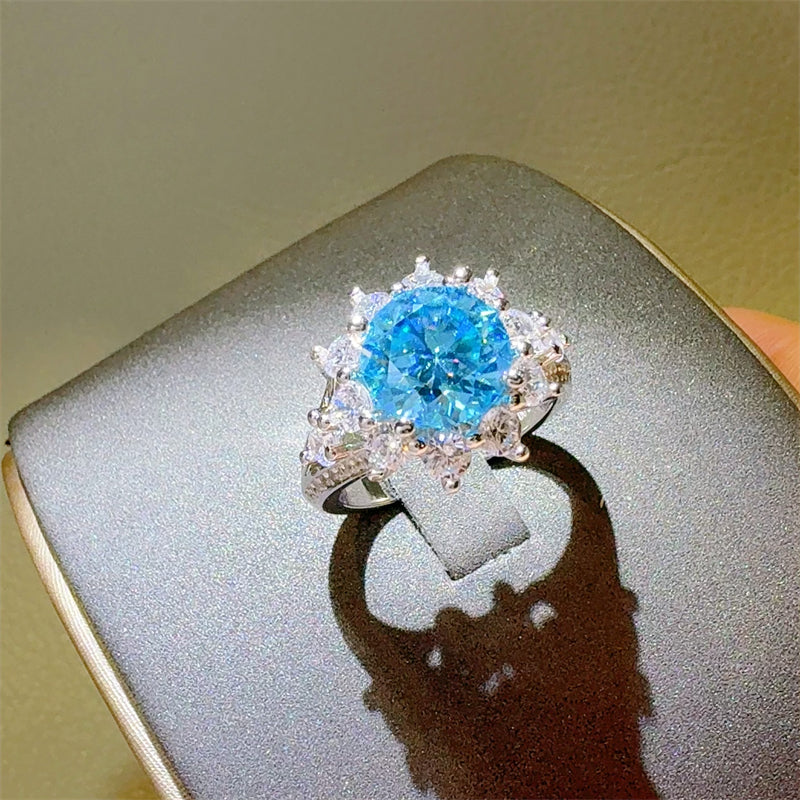 Lovcia Jewellery 3-Carat Brilliant Moissanite and Zircon Ring in 925 Sterling Silver for Women-Rings-Silver-5-Silver