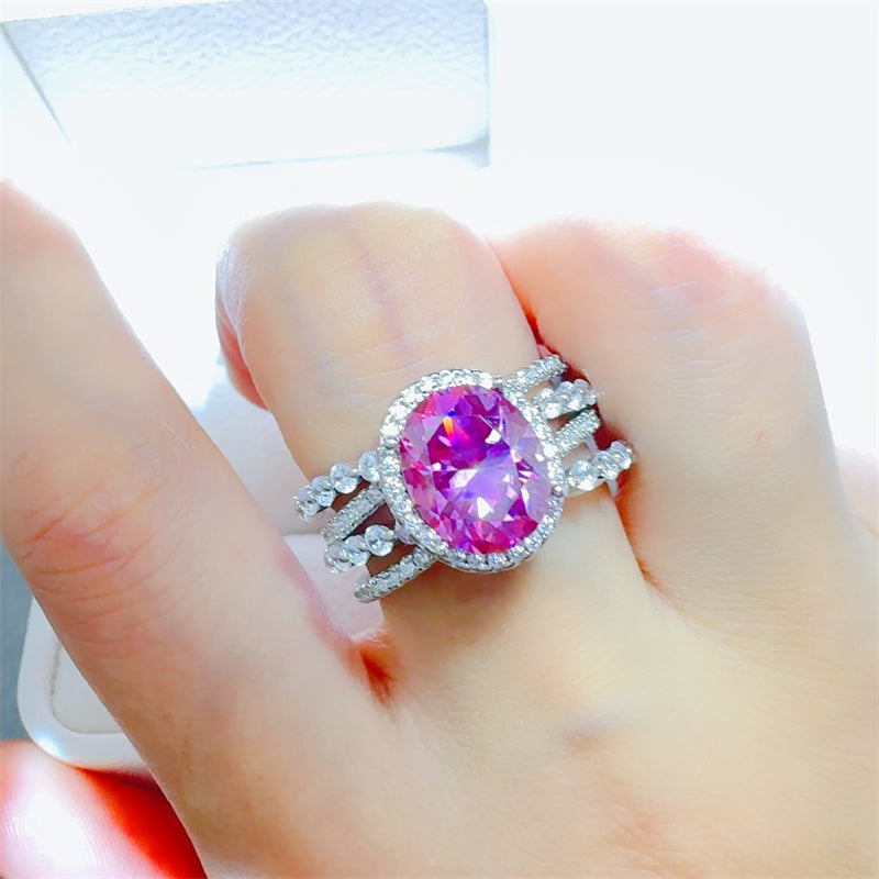 Lovcia Jewellery 3 Carat Moissanite and Sterling Silver Ring in 925 Silver for Women-Rings-Silver-5-Silver