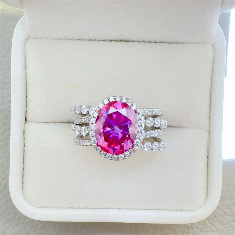 Lovcia Jewellery 3 Carat Moissanite and Sterling Silver Ring in 925 Silver for Women-Rings-Silver-5-Silver
