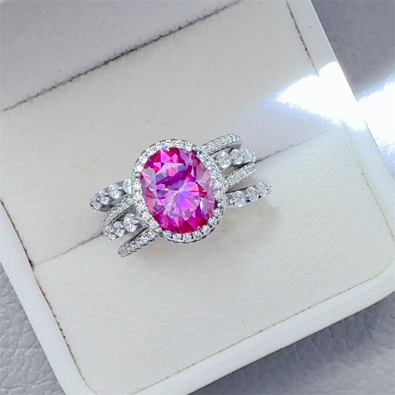 Lovcia Jewellery 3 Carat Moissanite and Sterling Silver Ring in 925 Silver for Women-Rings-Silver-5-Silver
