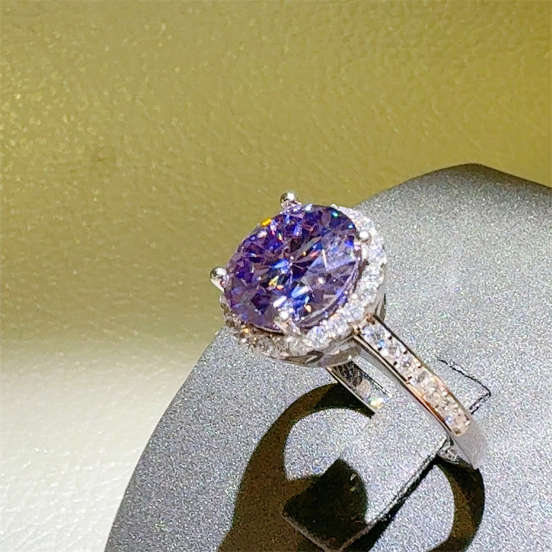 Lovcia Jewellery 3 Carat Moissanite and Zircon Sterling Silver Ring in 925 Silver for Women-Rings-Silver-5-Silver