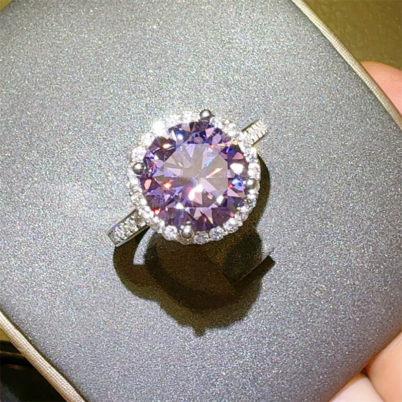 Lovcia Jewellery 3 Carat Moissanite and Zircon Sterling Silver Ring in 925 Silver for Women-Rings-Silver-5-Silver