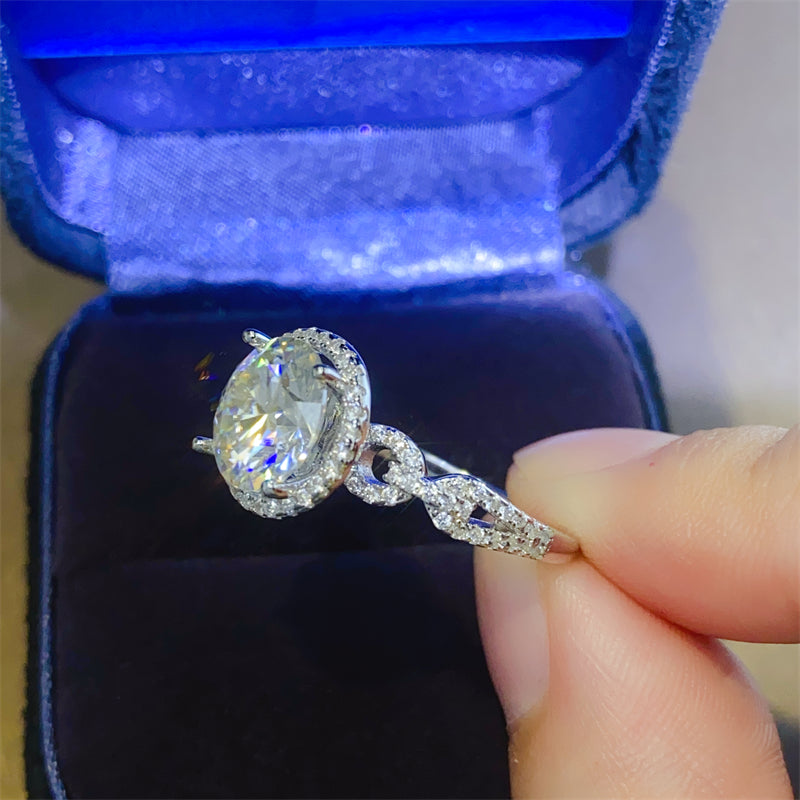 Lovcia Jewellery 3 Carat Moissanite Engagement Ring in 925 Sterling Silver for Women-Rings-Silver-5-Silver