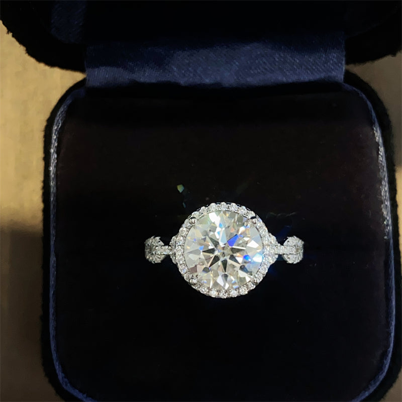 Lovcia Jewellery 3 Carat Moissanite Engagement Ring in 925 Sterling Silver for Women-Rings-Silver-5-Silver