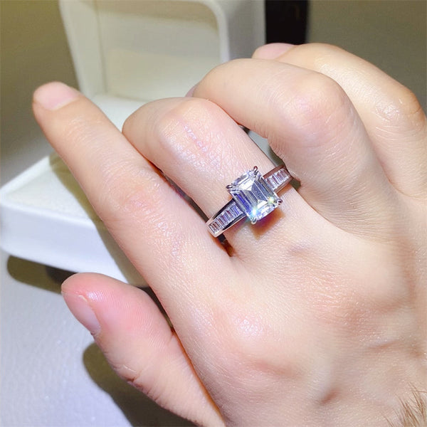 Lovcia Jewellery 3 Carat Moissanite Ring in 925 Sterling Silver for Women-Rings-Silver-5-Silver