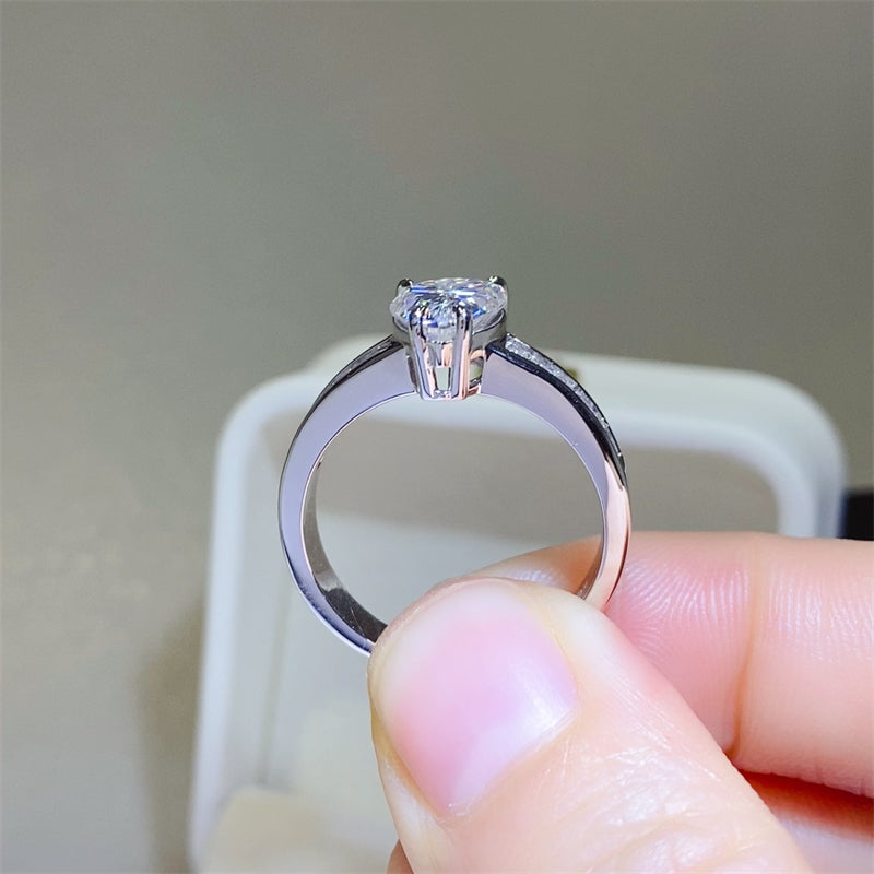 Lovcia Jewellery 3 Carat Moissanite Sterling Silver Ring with Certificate for Women-Rings-Silver-5-Silver