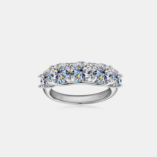Lovcia Jewellery 3.6 Carat D Color VVS1 Moissanite Ring in 925 Sterling Silver for Women-Rings-Silver-4-Silver