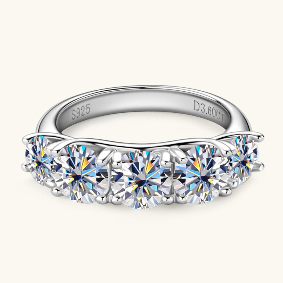 Lovcia Jewellery 3.6 Carat D Color VVS1 Moissanite Ring in 925 Sterling Silver for Women-Rings-Silver-4-Silver