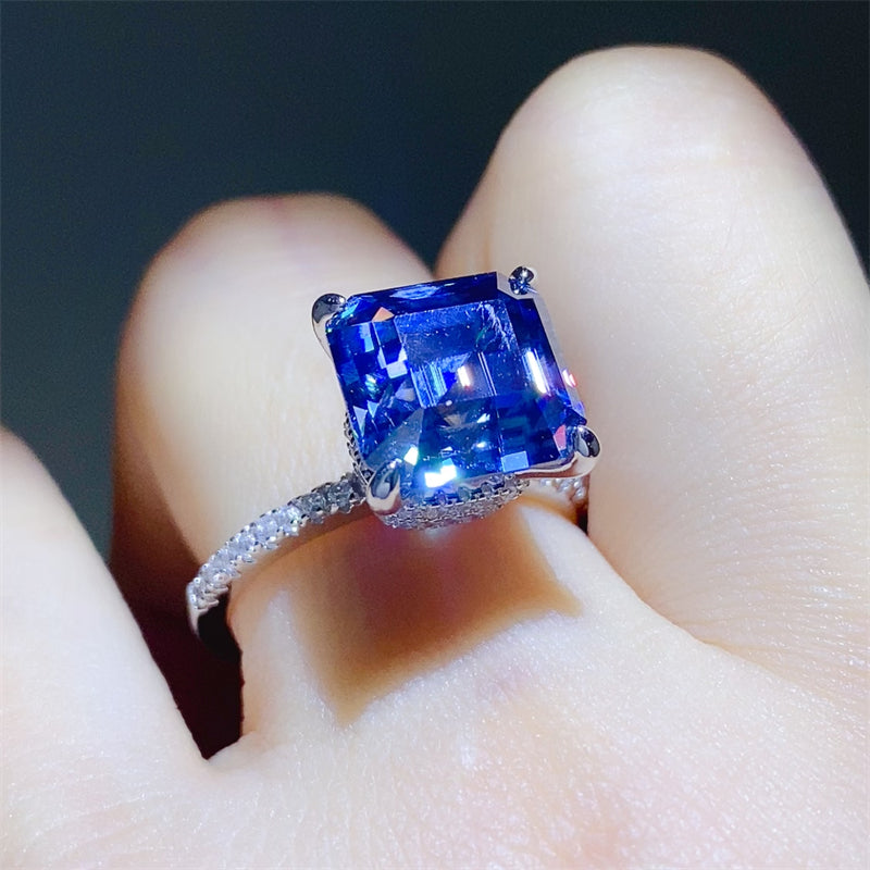 Lovcia Jewellery 5 Carat Moissanite and Zircon 925 Silver Engagement Ring for Women-Rings-Silver-5-Silver