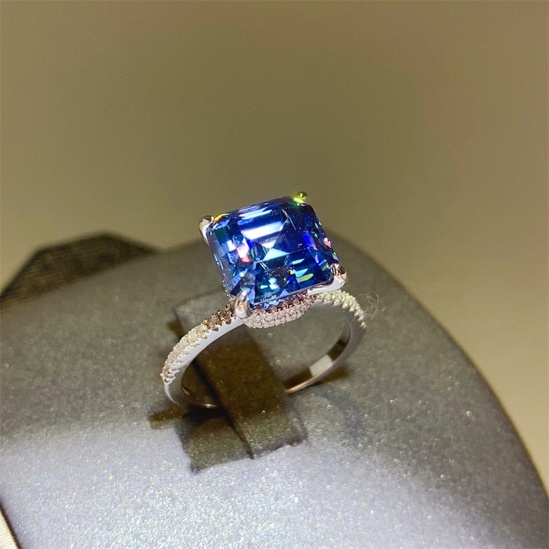 Lovcia Jewellery 5 Carat Moissanite and Zircon 925 Silver Engagement Ring for Women-Rings-Silver-5-Silver