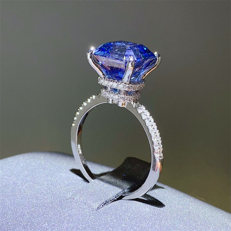 Lovcia Jewellery 5 Carat Moissanite and Zircon 925 Silver Engagement Ring for Women-Rings-Silver-5-Silver