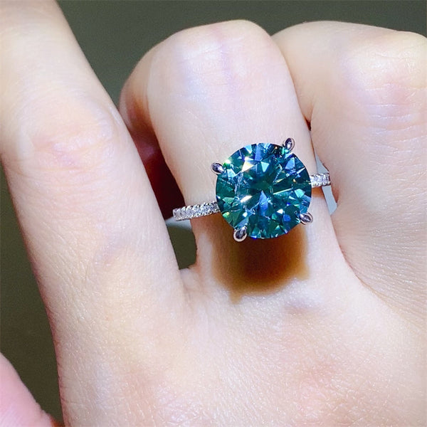 Lovcia Jewellery 5 Carat Moissanite and Zircon 925 Sterling Silver Engagement Ring for Women-Rings-Silver-5-Silver